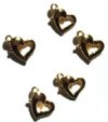 5 9x8mm Gold Plated Heart Lobster Clasps
